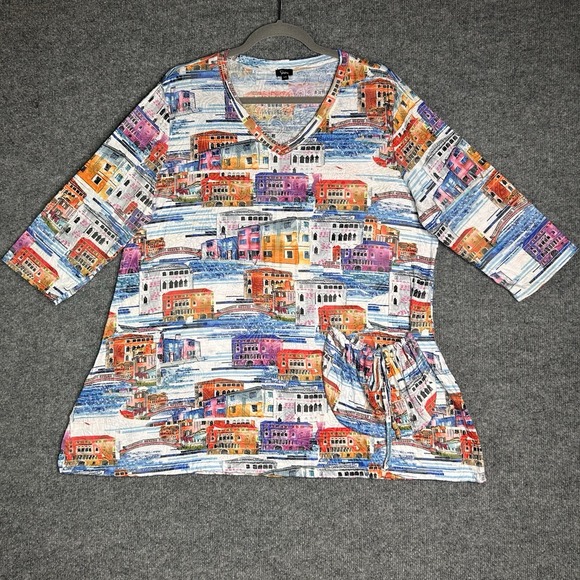 Shana Tops - Shana Tunic Top Art To Wear‎ Size Large Artsy Colorful Venice